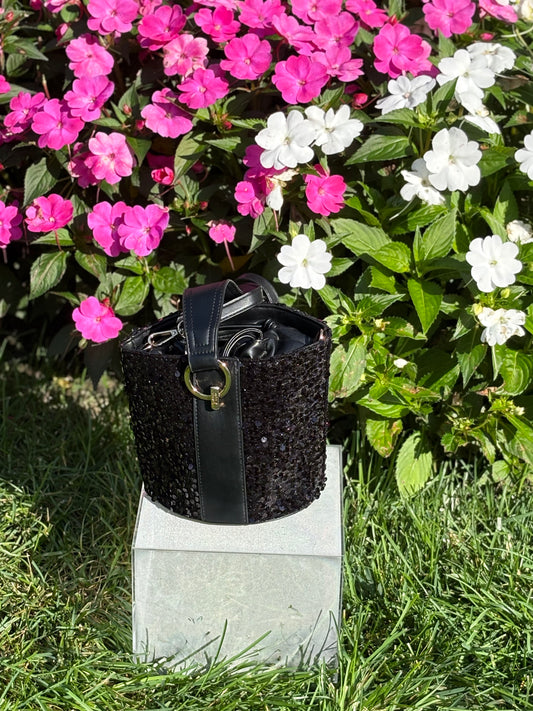 Badgley Mitschka Black Sequin Bucket