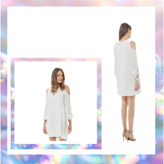 Hale Bob Cold Shoulder Long Sleeve Dress