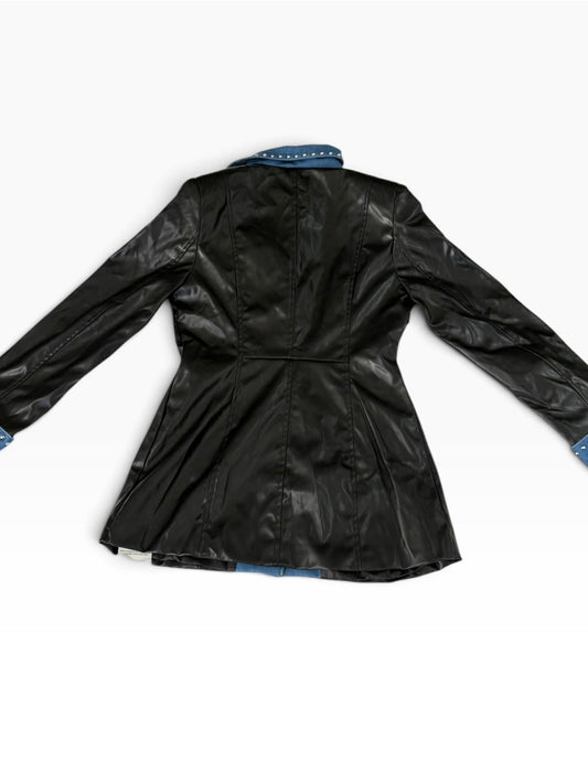 Attrime Faux Leather & Denim Moto Jacket
NWT Size Small