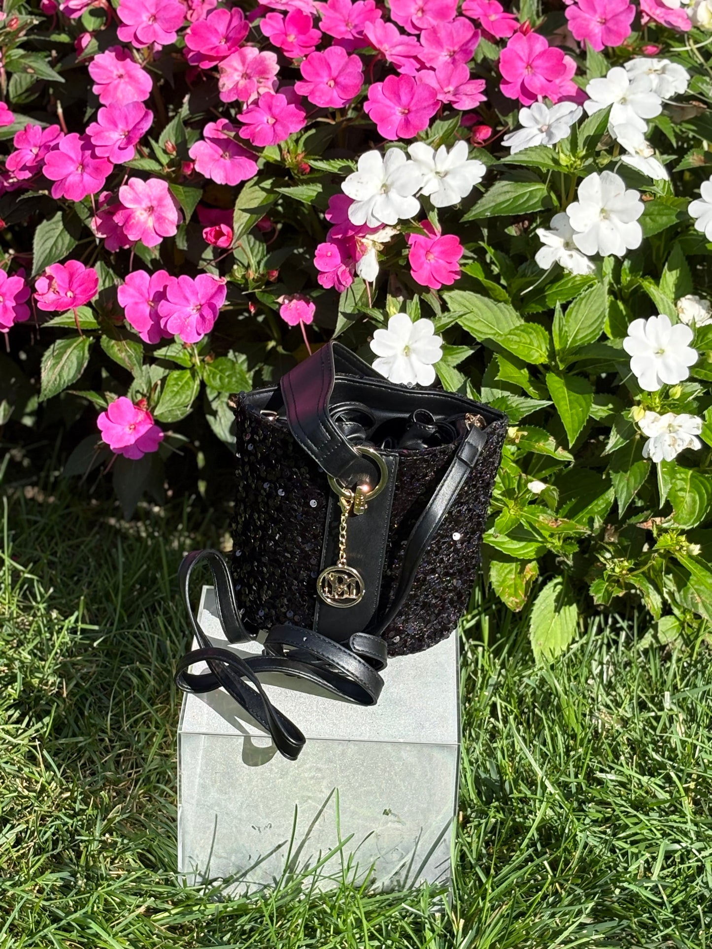 Badgley Mitschka Black Sequin Bucket