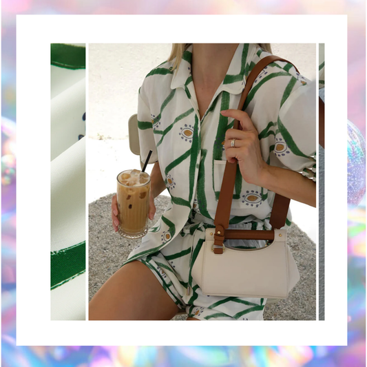 Print Drawstring Shorts Set- Commense