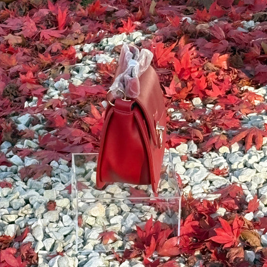 Badgley Mischka Red Saddle Purse