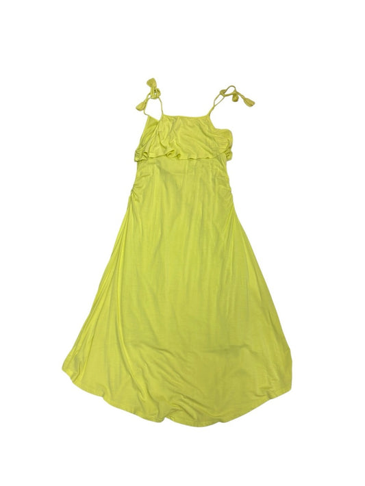 Habitual Girl Neon Yellow Tassle Scoop Neck High Low Summer Dress Size 14 Preloved