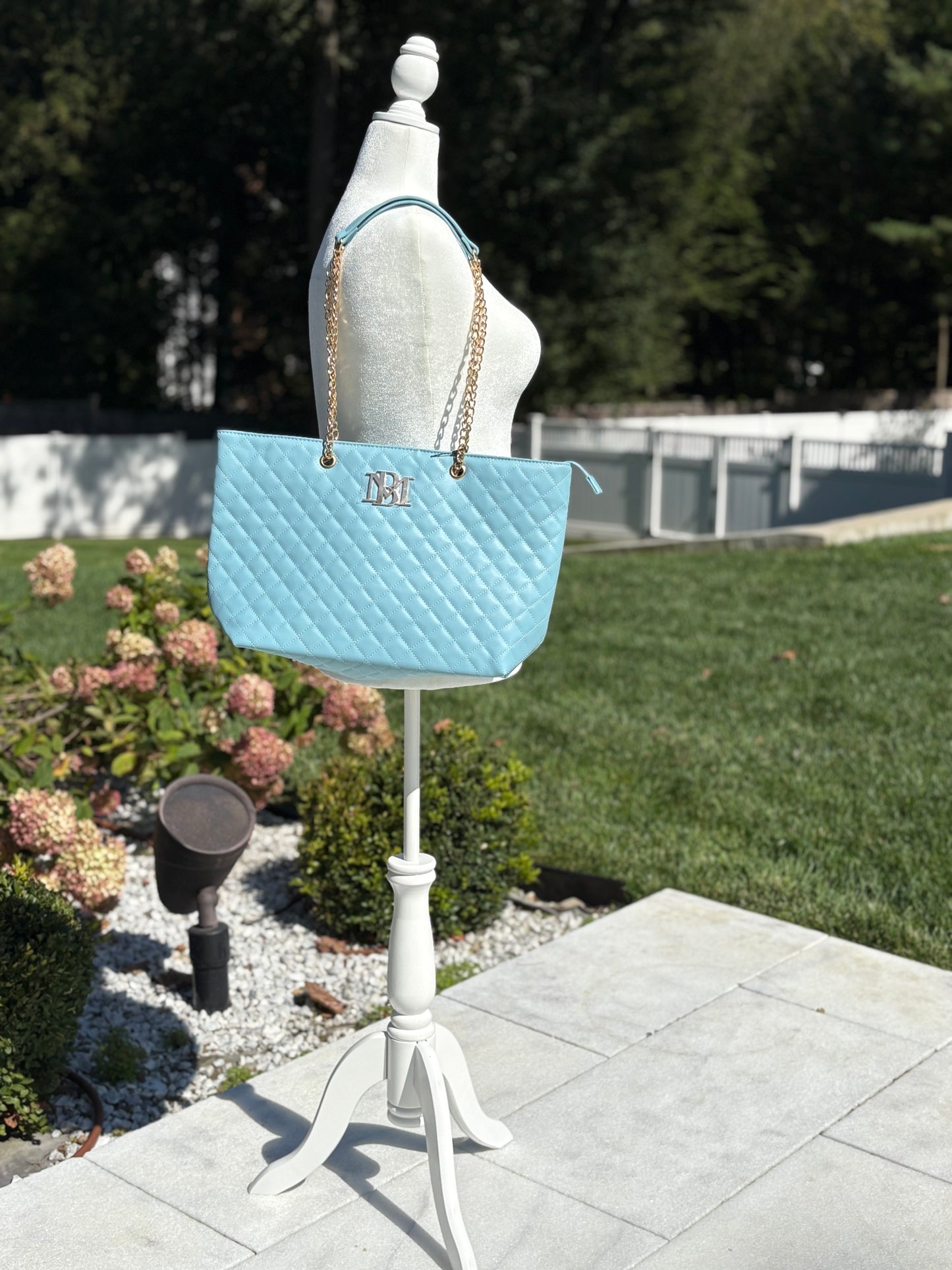 Badgley Mischka Light Blue Tote
