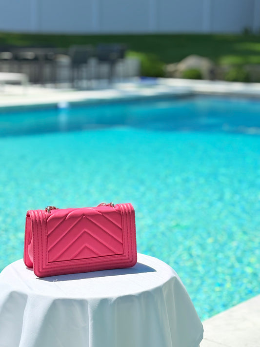 Badgley Mischka Pink Quilted