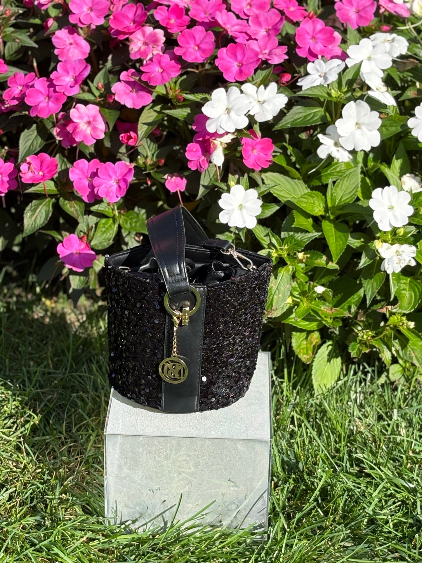 Badgley Mitschka Black Sequin Bucket