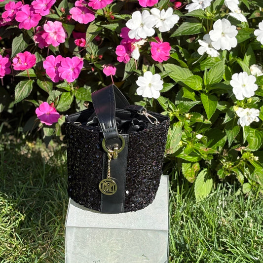 Badgley Mitschka Black Sequin Bucket