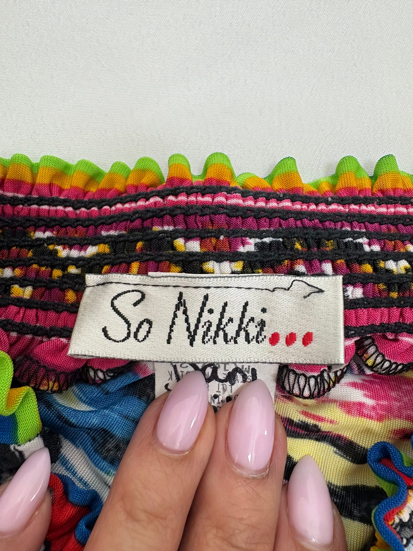 So Nikki Girls Cutout Waist Romper Size M 10/12 Colorful Boho Print