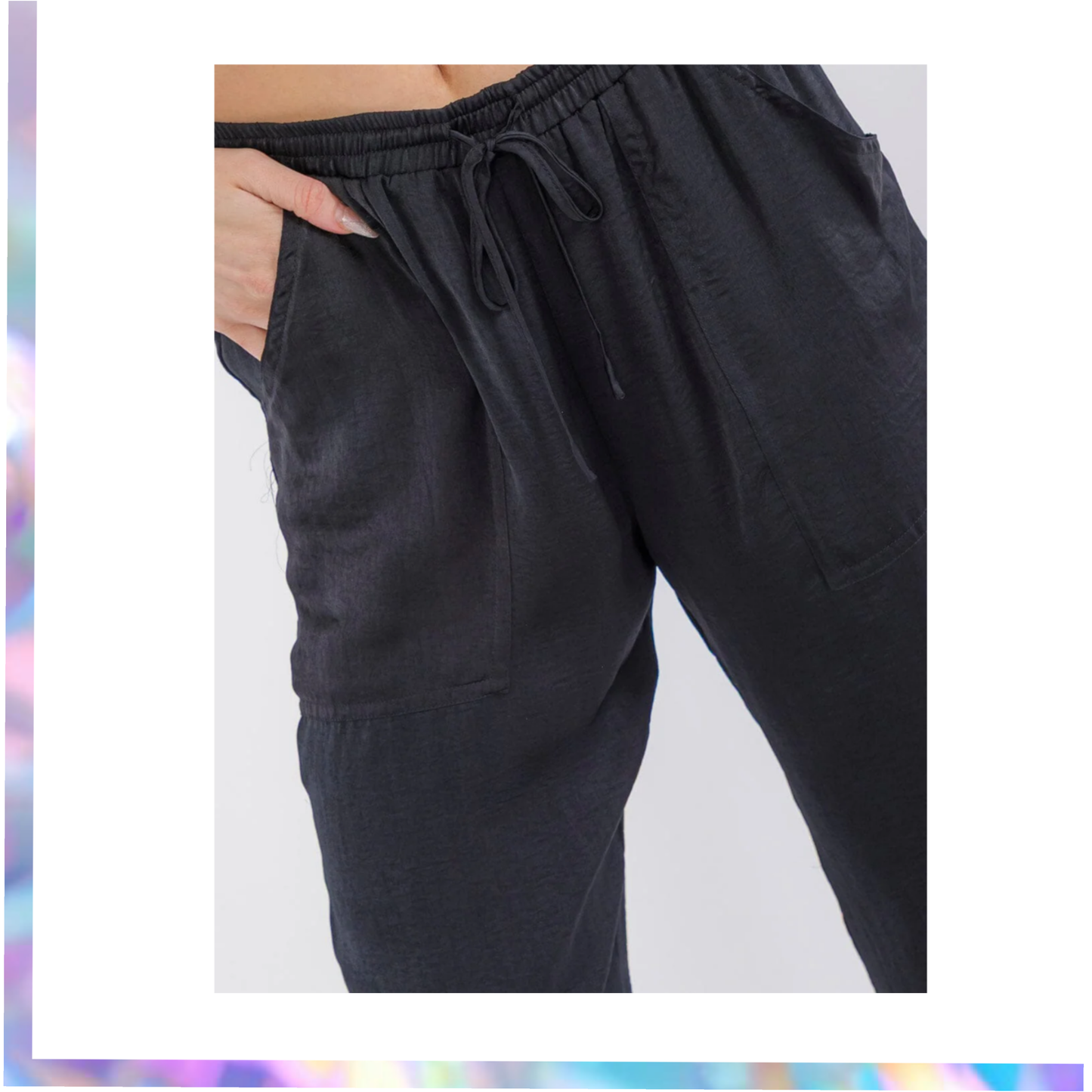 HYFVE- WOMEN'S ELASTIC WAIST POCKETS JOGGER LEG PANTS