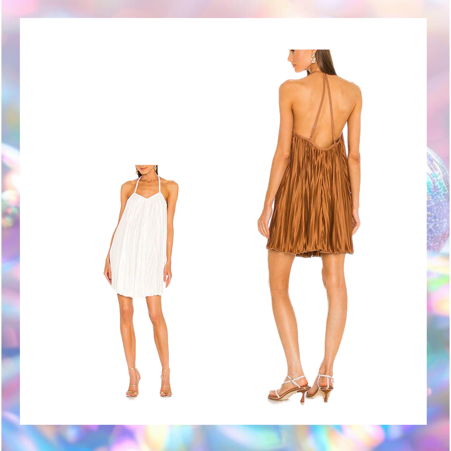 LBLC The Label Norma Pleated Mini Dress in Rust