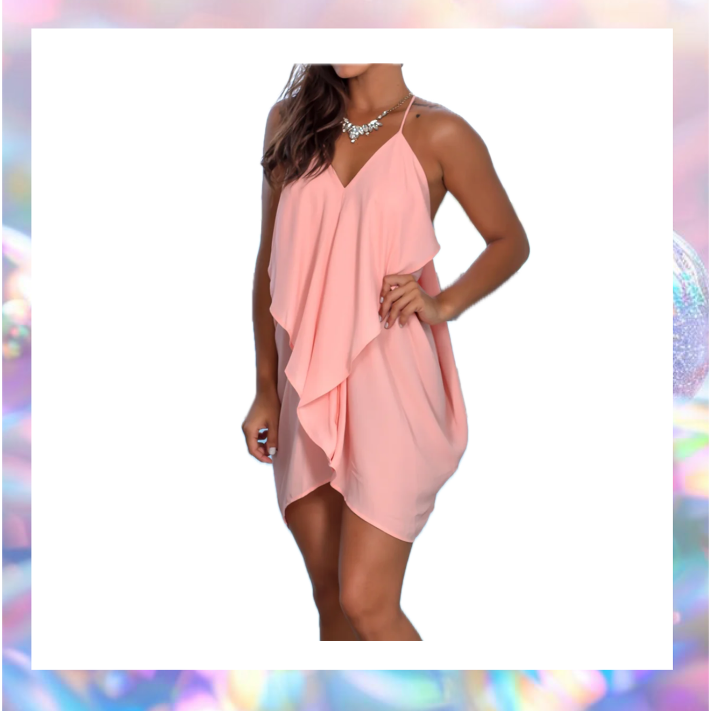 Dusty Rose Draped Back Short Dress