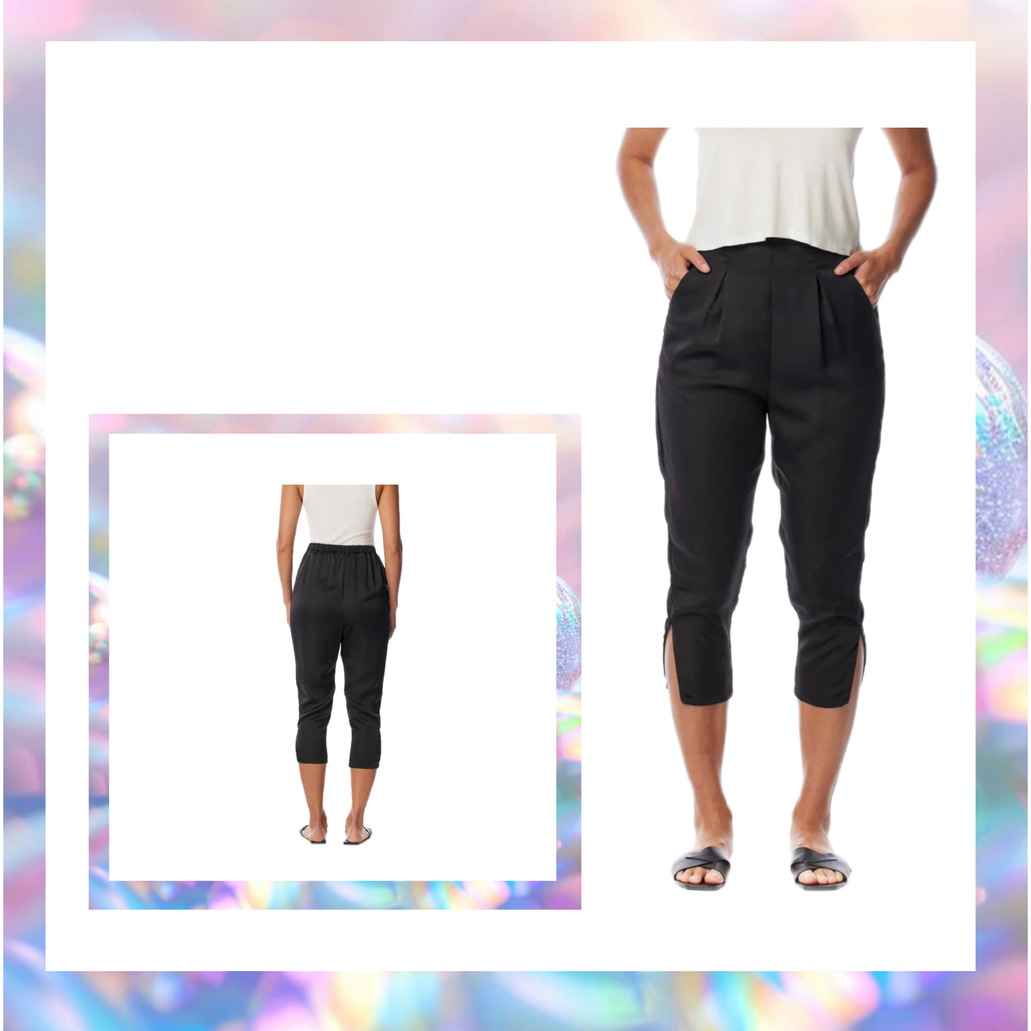 LBLC The Label Brie Vegan Silk Pleated Pants