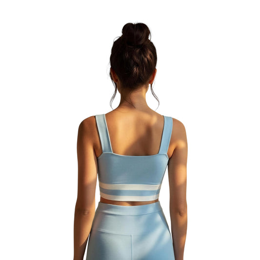 Edited Knit Blue & White Tank Top