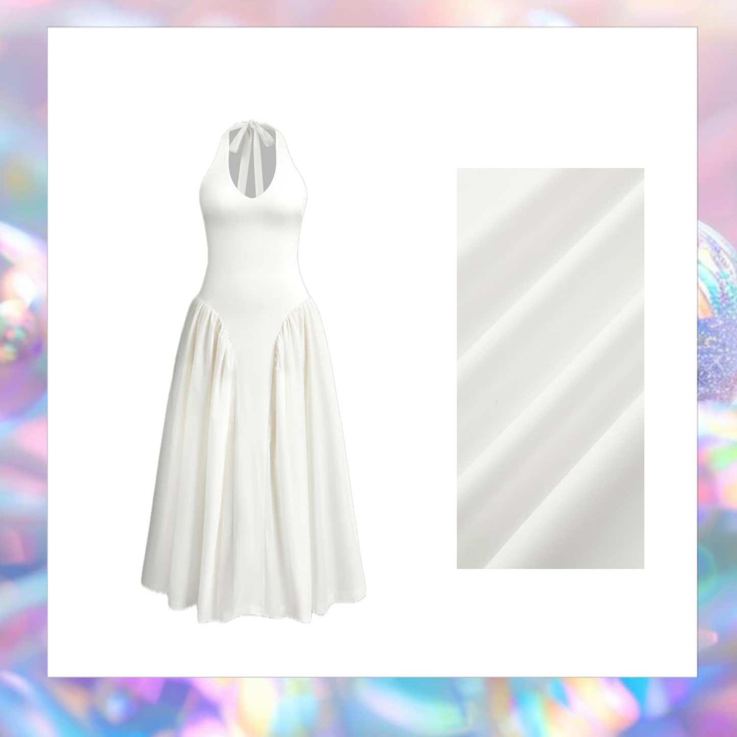 Semi-Sheer Halter Backless Low Cut Dress - Commense