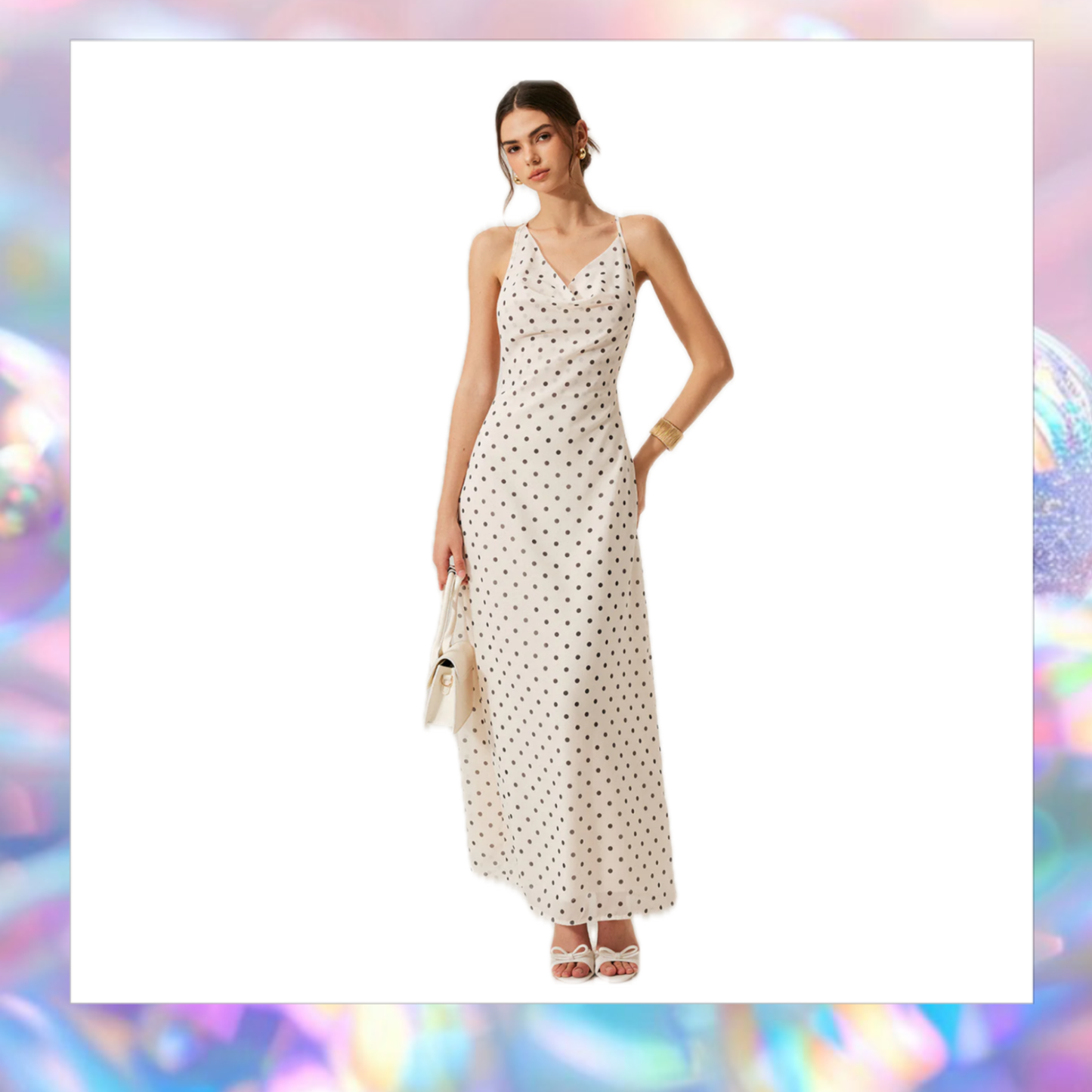 Polka Dot Backless Tie Dress - Commense