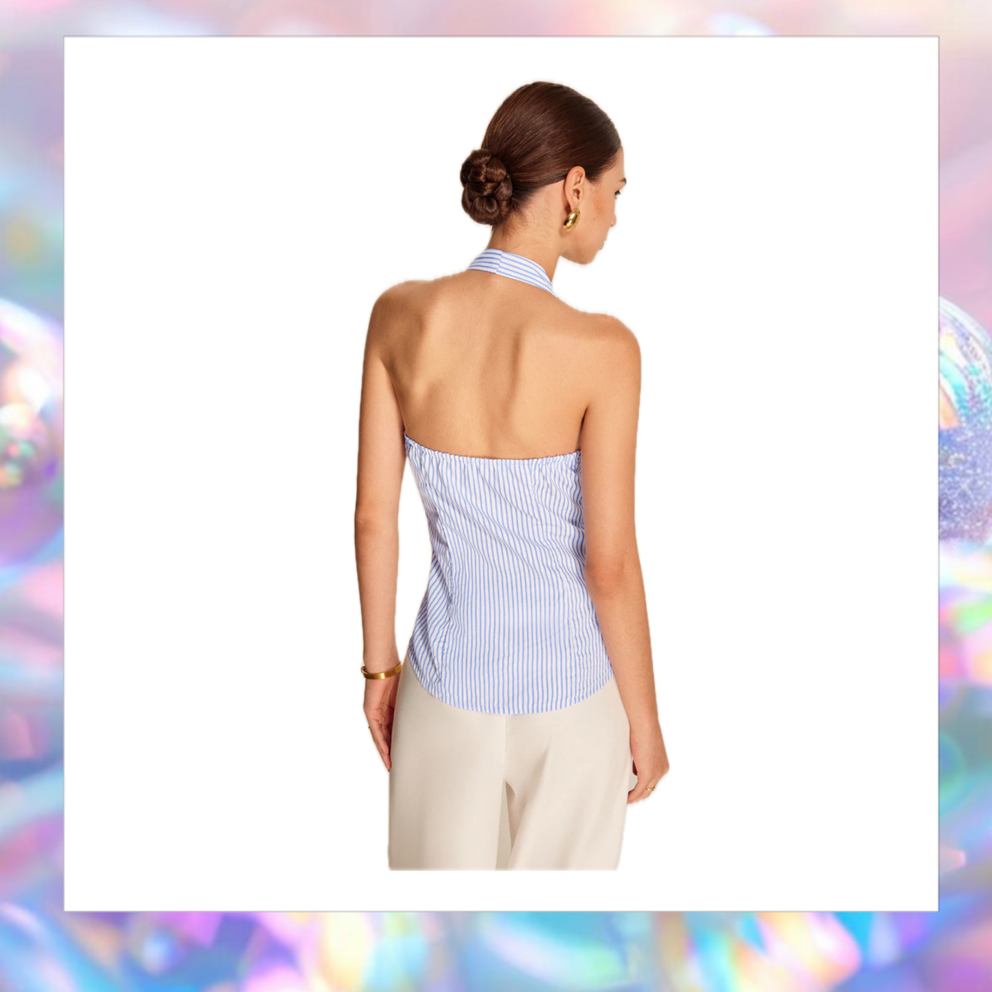 Striped Halter Top - Commense