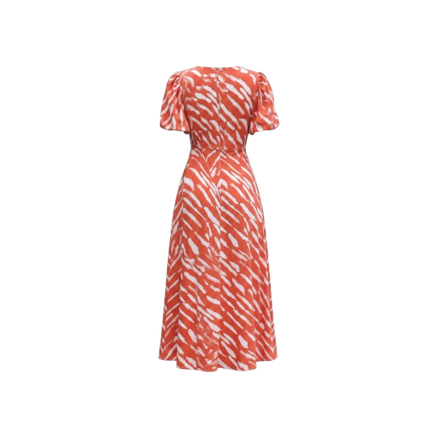 Commense Stripe Pattern Cutout Long Dress