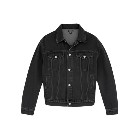 Playboy by PacSun Black Denim Trucker Jacket — Bunny Logo Back Graphic, XS/S- Preloved
