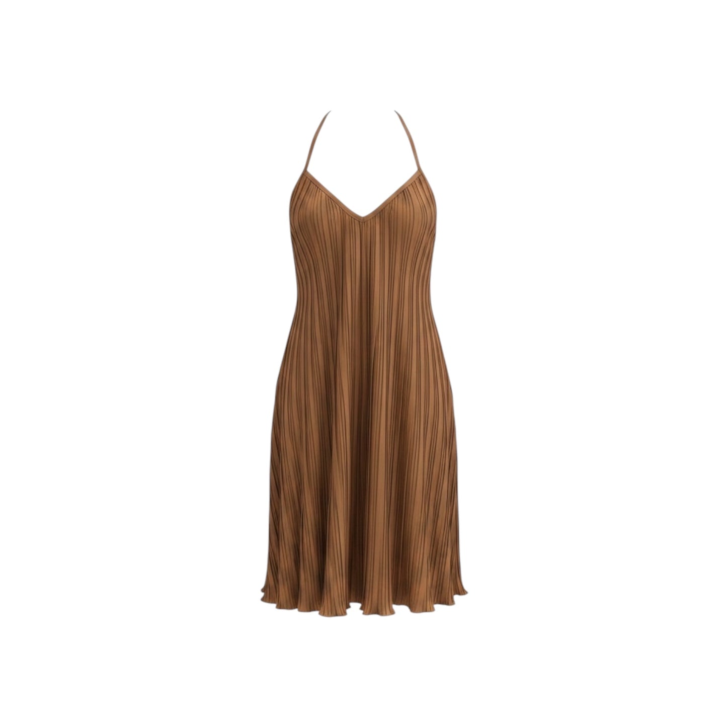 LBLC The Label Norma Pleated Mini Dress in Rust Size L NWT