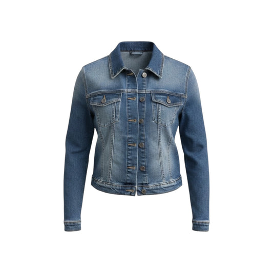 Sequin Angel Wing Embellished Denim Jacket Women’s M Distressed Trucker