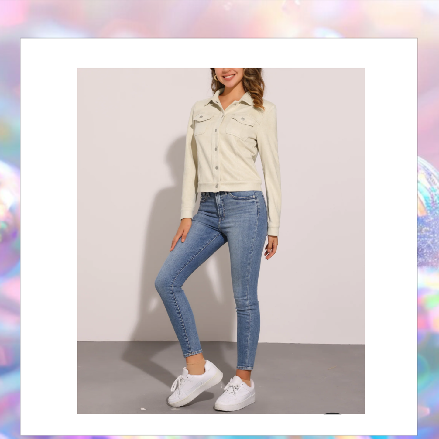 Faux Sude Jacket -Allegra K