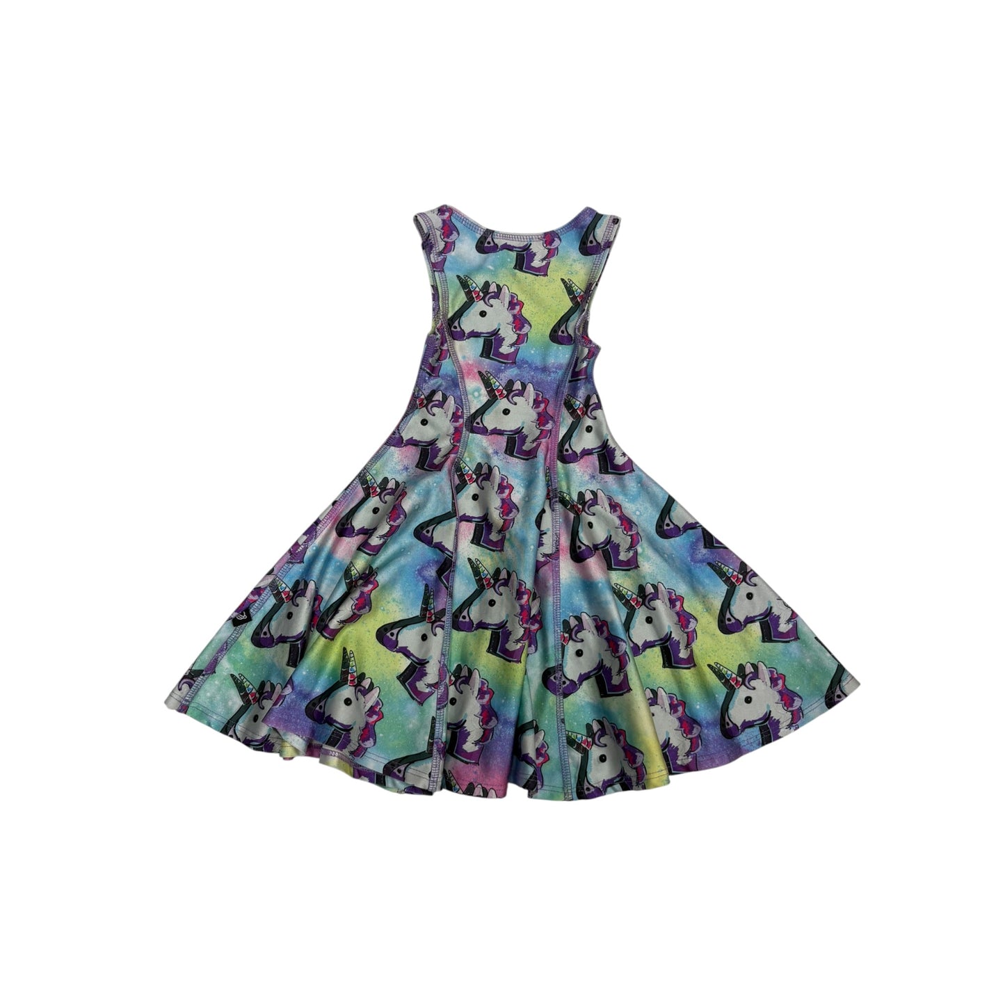 Terez Girl Unicorn Galaxy Print Skater Dress, Size Small (3T)