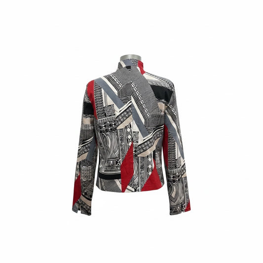 Chico’s Geometric Colorblock Open Front Jacket — Size 1 (M-8/10) Preloved