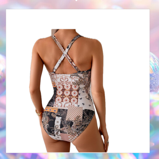 Eomenie One Piece Swimsuit - Tummy Control Ruched Bathing Suit V Wire Neck