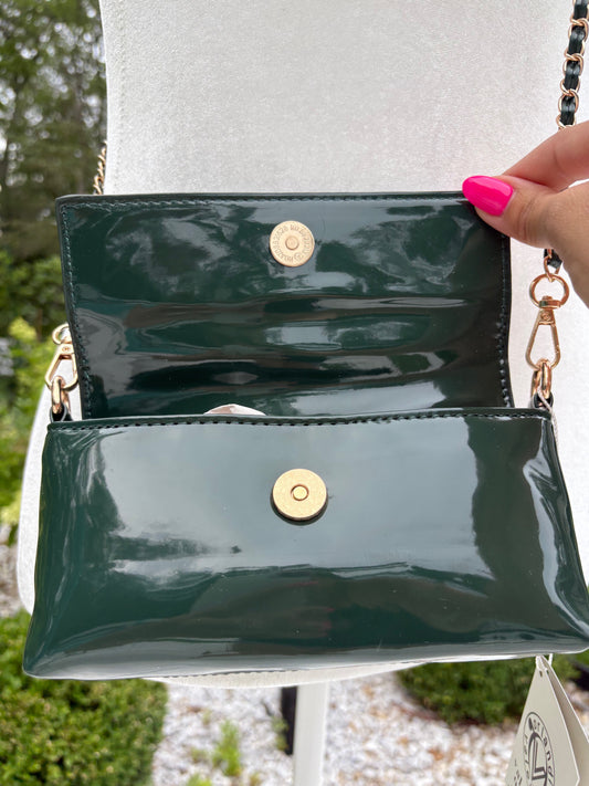 Valentino Orlandi Small, Elegant Patent Leather Chain Bag