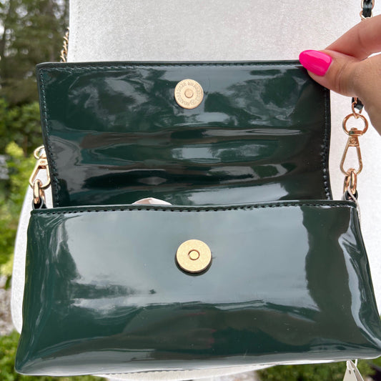 Valentino Orlandi Small, Elegant Patent Leather Chain Bag