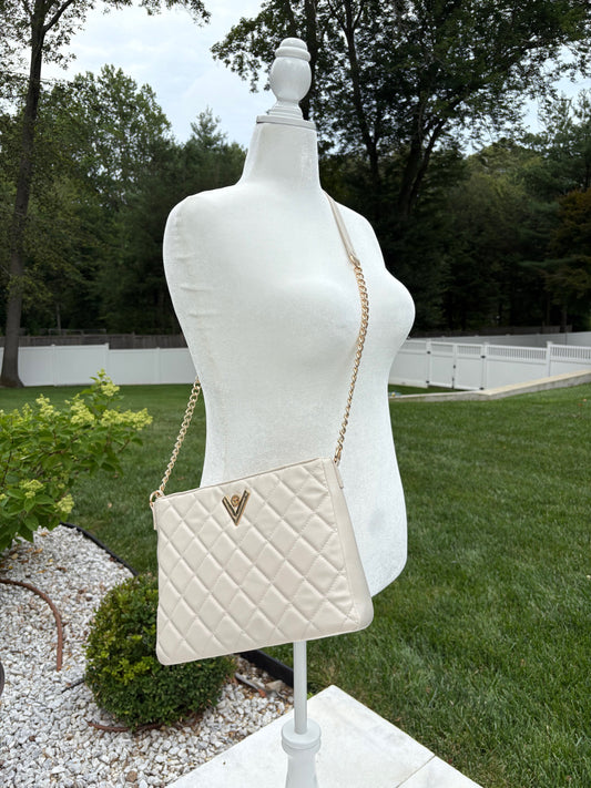 Valentino Orlandi “V” Logo Quilted Crossbody Bag