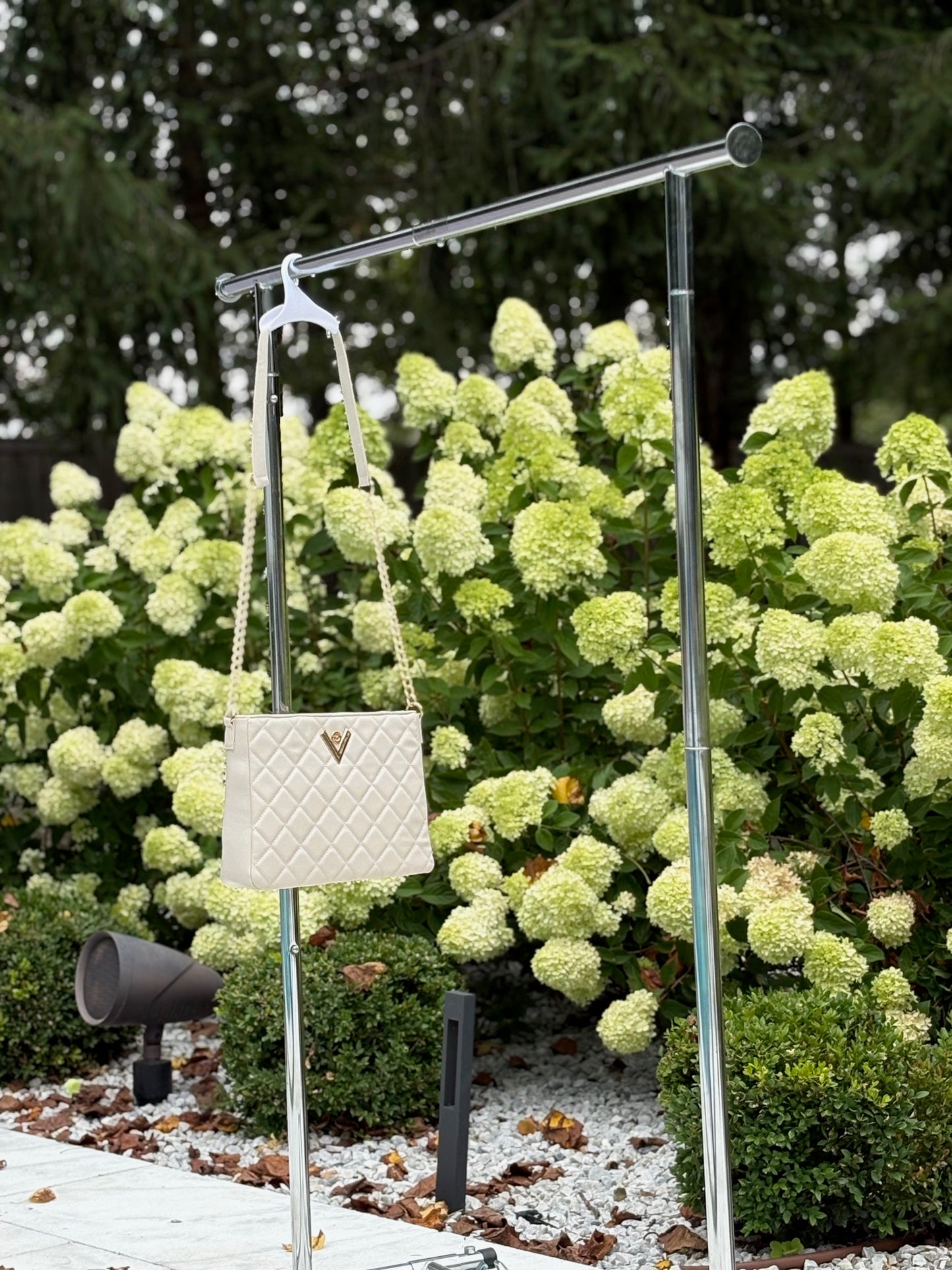 Valentino Orlandi “V” Logo Quilted Crossbody Bag