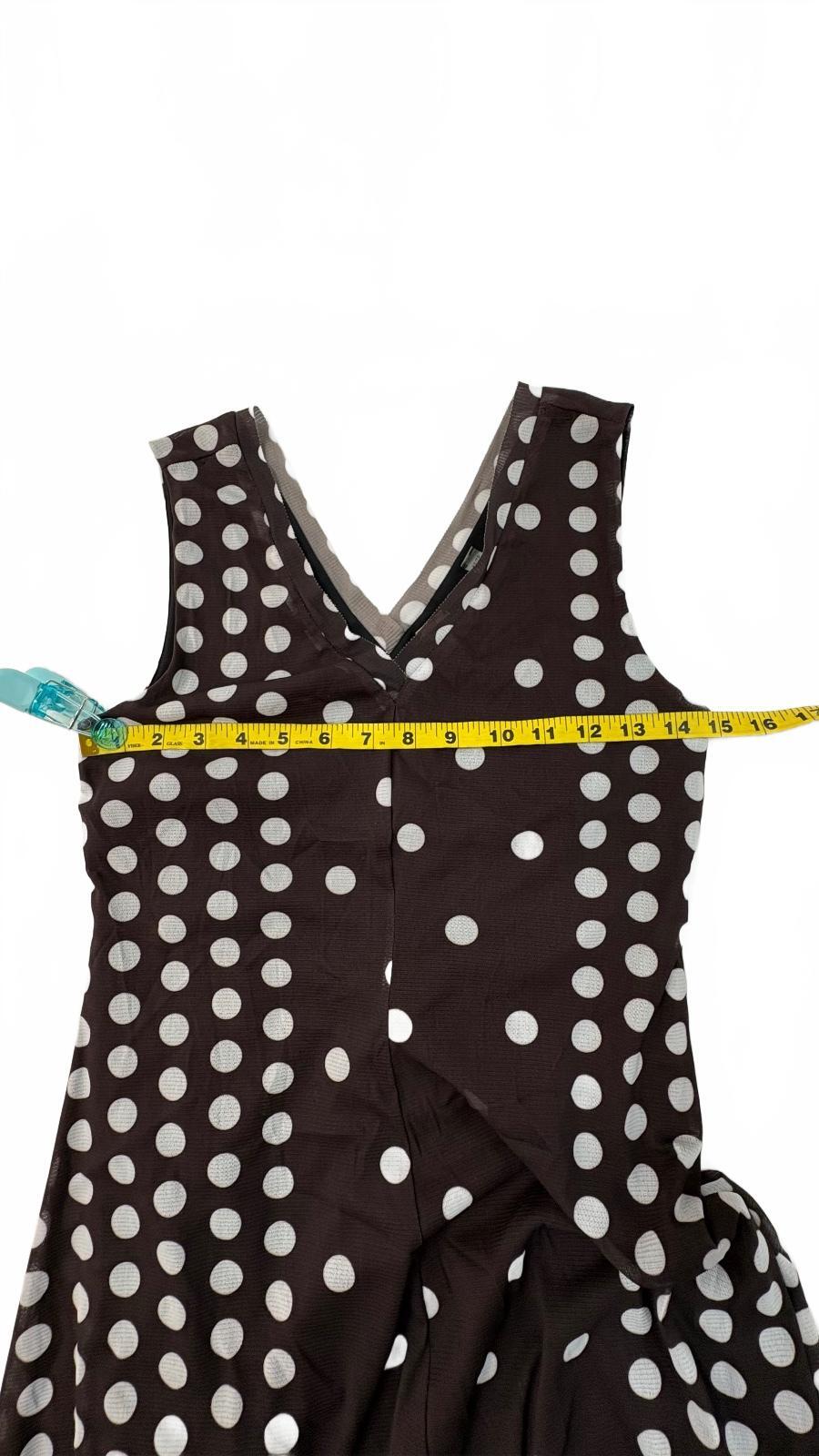 T Tahari Women's Sleeveless Polka Dot Midi Dress Size XS Preloved