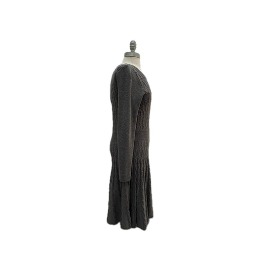 Eliza J Cable Knit Gray Long Sleeve Dress Size XS with Back Zipper Preloved