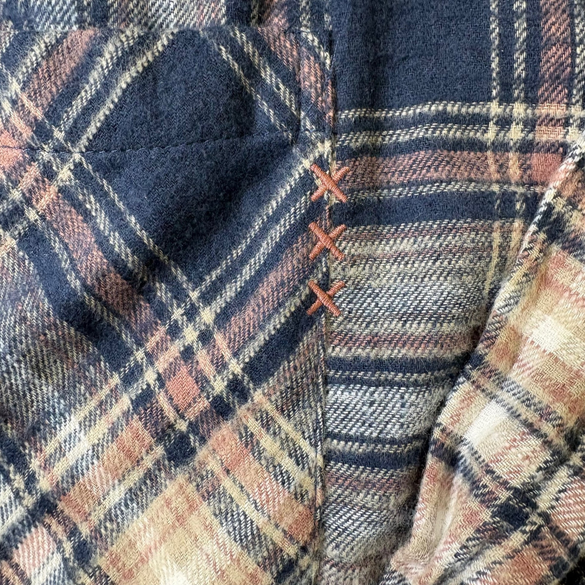 Scotch & Soda Women's Flannel Navy Pink & Cream Flannel Button Shirt New