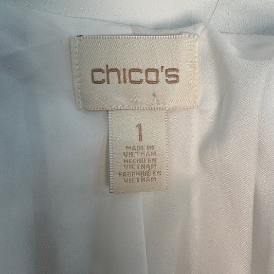 Chico's White and Black Colorblock Open Front Blazer Size 1 (M) Preloved