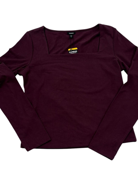 Express Women's Deep Burgundy Long Sleeve Top Small and Medium NWT