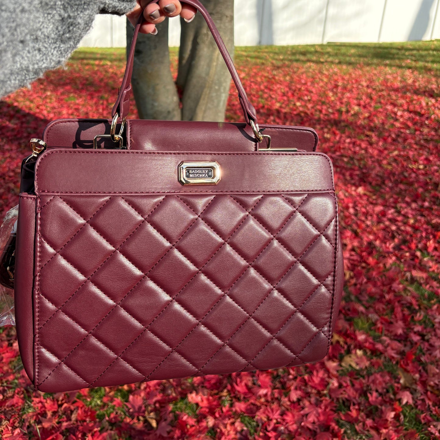 Badgley Mischka Vegan Leather Quilted Tote
