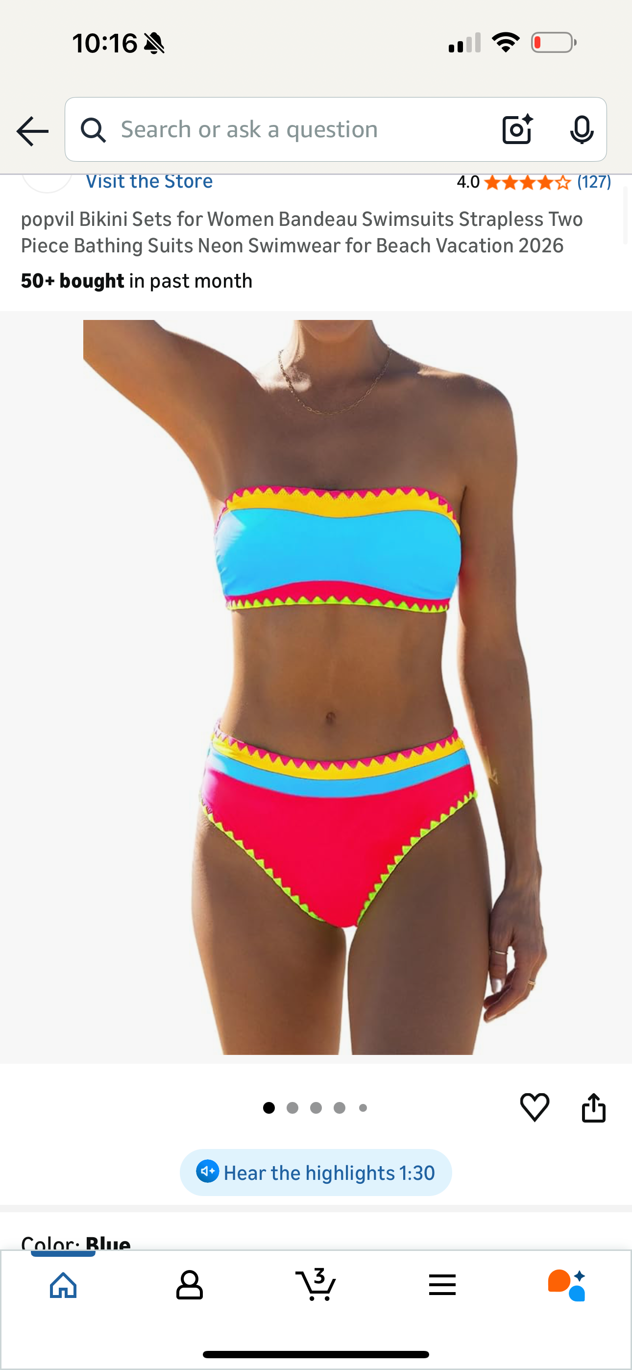 Multicolor 2 Piece Set Swimsuit