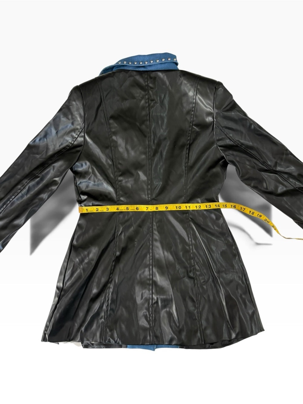 Attrime Faux Leather & Denim Moto Jacket 
NWT Size Small