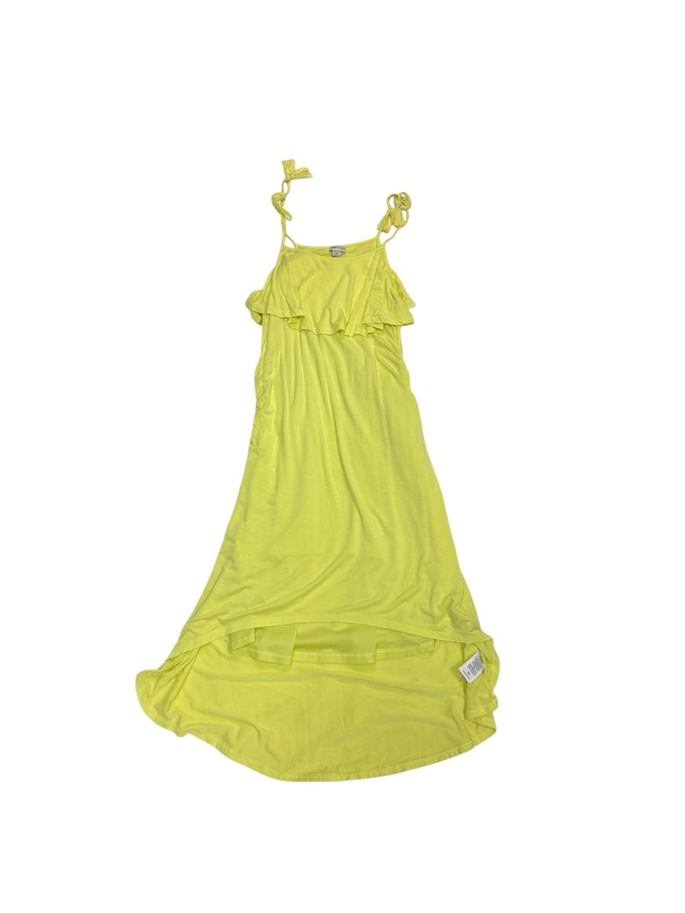 Habitual Girl Neon Yellow Tassle Scoop Neck High Low Summer Dress Size 14 Preloved