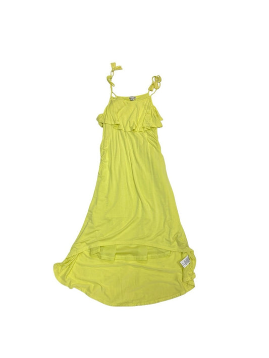 Habitual Girl Neon Yellow Tassle Scoop Neck High Low Summer Dress Size 14 Preloved
