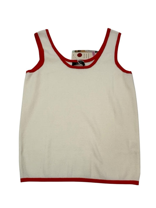Dokotoo Chic Cream Tank Top with Orange Trim size Small and Medium NWT