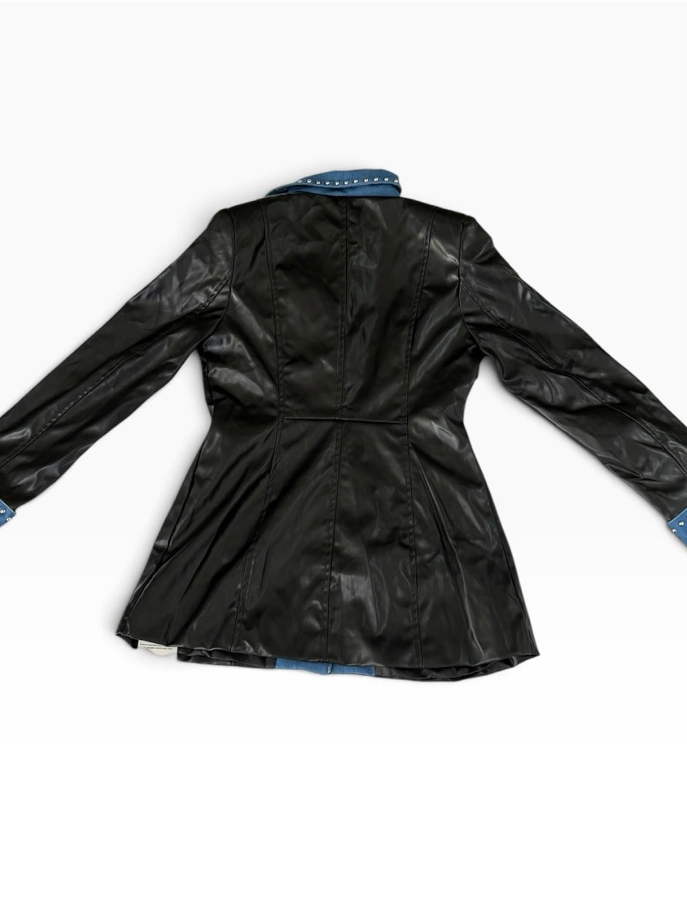 Attrime Faux Leather & Denim Moto Jacket 
NWT Size Small