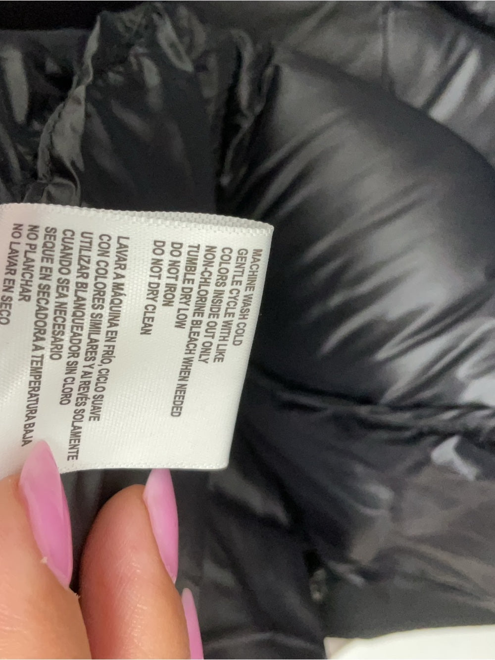 DKNY Black Hooded Long Quilted Puffer Coat Size XS New