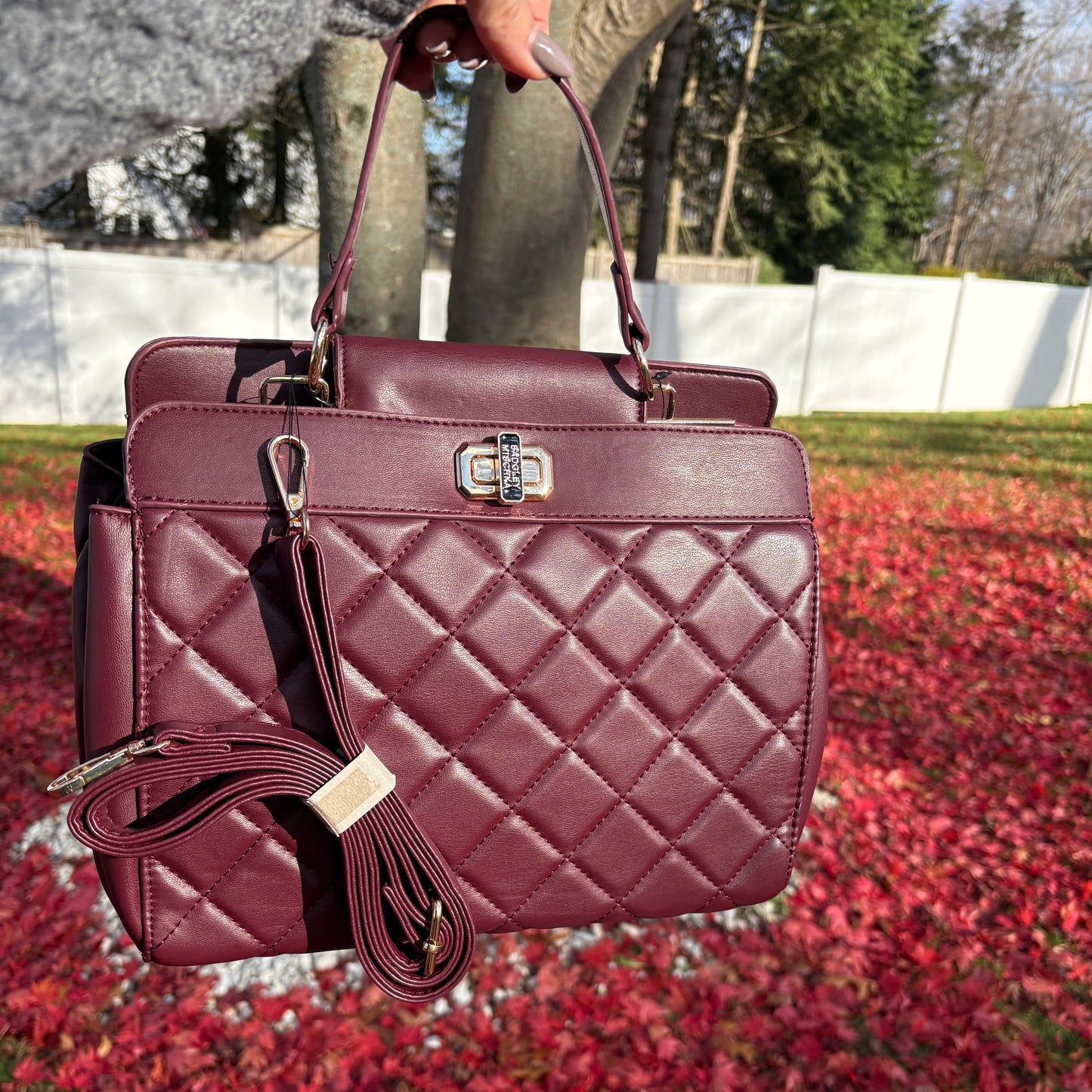 Badgley Mischka Vegan Leather Quilted Tote