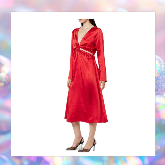 Long Vibrant Red Dress - The Drop