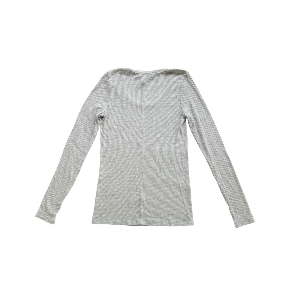 Michael Stars “Shine Rib” Scoop Neck Long Sleeve Top — Heather Sparkle, S Preloved