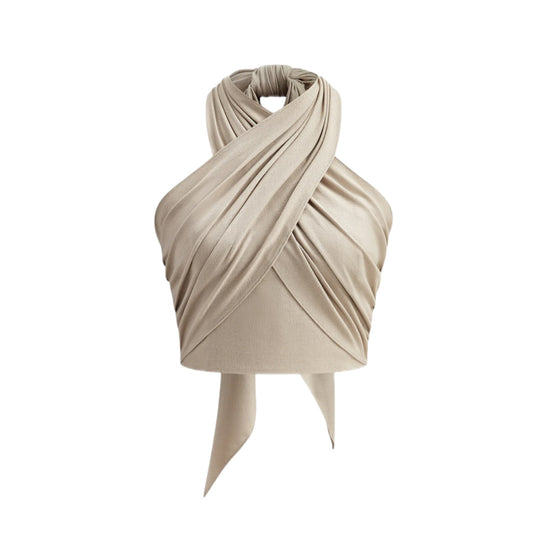 Cotton & Line Crisscross Halter Tank Top - Commense