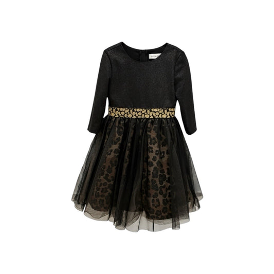 Angels by Us Angels Girls Sz S Black Glitter Leopard Tulle Party Dress Preloved